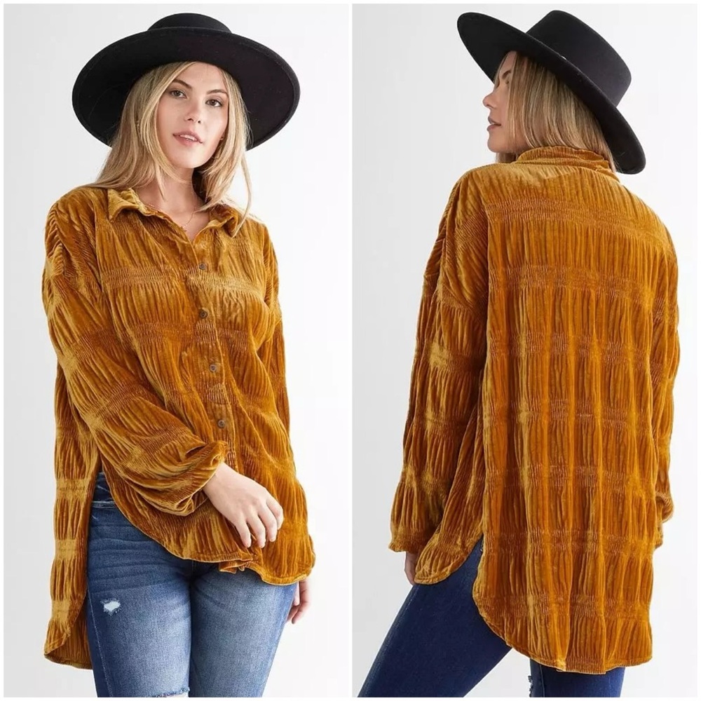 Free People My Best Velvet Blouse